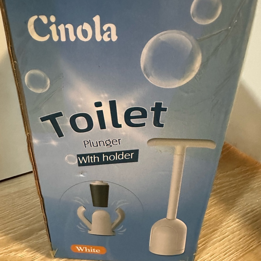 Nola White Bathroom Plunger Set